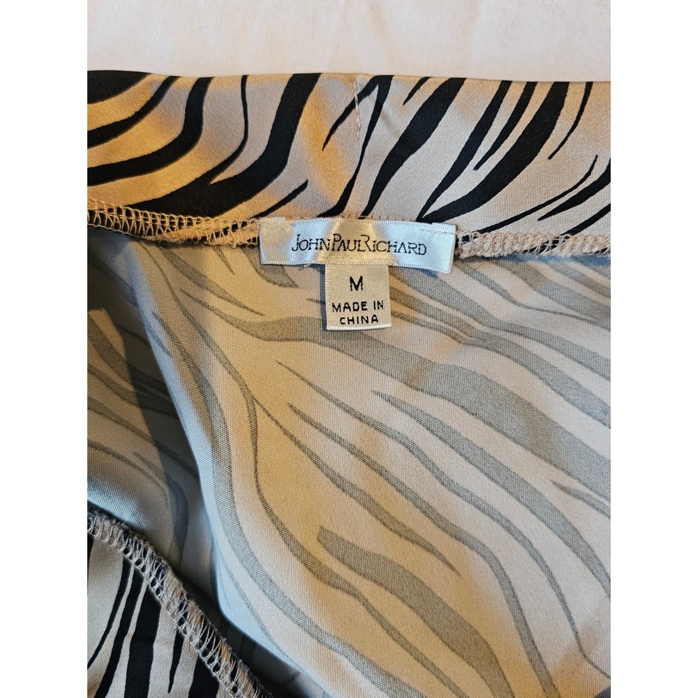 John Paul Richard Zebra Print‎ Midi Skirt Black Tan Gold Elastic Waist Mens M - Picture 5 of 5